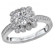 Halo Semi-Mount Diamond Ring