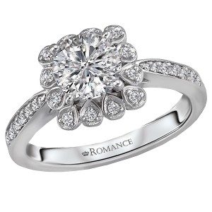 Halo Semi-Mount Diamond Ring