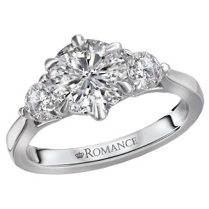 3 Stone Semi-Mount Diamond Ring