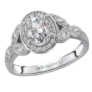 Halo Semi-Mount Diamond Ring