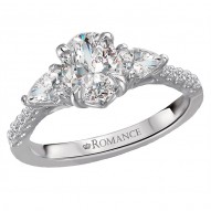 3 Stone Semi-Mount Diamond Ring