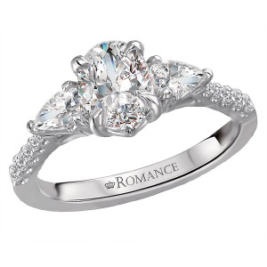 3 Stone Semi-Mount Diamond Ring
