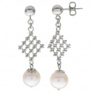 Fresh Water Pearl Elegant Lace Earrings