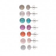 7 Set Multi color Pearl Stud Earrings