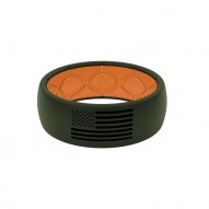 Groove America Silicone Ring - Original - Moss Green and Orange with Black Flag