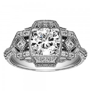 Round Diamond Vintage Engagement Ring