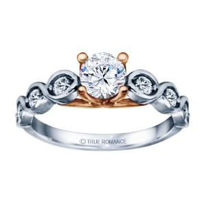 White Gold Round Cut Diamond Infinity Engagement Ring