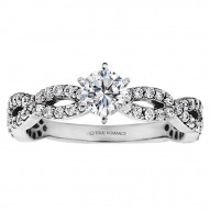 Round Cut Halo Diamond Infinity Engagement Ring
