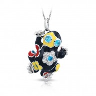 Lucky Frog Black Pendant