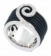 Swirl Black Ring