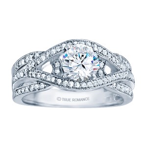 Rm1413-14k White Gold Infinity Engagement Ring