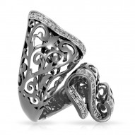 Antoinette Collection In Sterling Silver Cz.White Ring