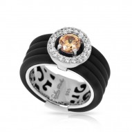 Circa Collection In Sterling Silver Blk/Ru/ Champagne/Cz Ring