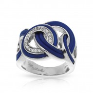 Unity Collection In Sterling Silver Blue/Ru/White /Cz Ring