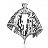 Antoinette Collection In Sterling Silver Cz.White Pendant