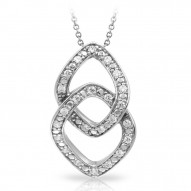 Duet Collection In Sterling Silver White/Cz Pendant
