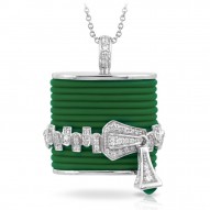 Roxie Collection In Sterling Silver Emerald/Ru/White /Cz Pendant