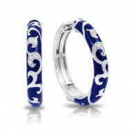 Royale Collection In Hoops Sterling Silver Ena.Blue/Cz.White Earring