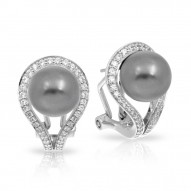 Claire Collection In Sterling Silver Grey/Pearl/Wht/Cz Earring