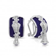 Roxie Collection In Sterling Silver Blue/Ru/White /Cz Earring