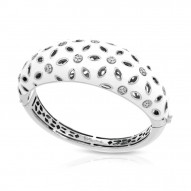 Charlotte Collection In Sterling Silver White En/Cz.White Bangle