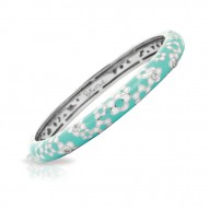 Daisies Collection In Sterling Silver En_Blue/Cz_White Bangle