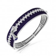 Roxie Collection In Sterling Silver Blue/Ru/White /Cz Bangle