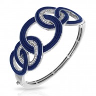 Unity Collection In Sterling Silver Blue/Ru/White /Cz Bangle
