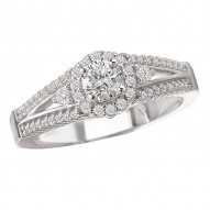 Split Shank Halo Diamond Ring