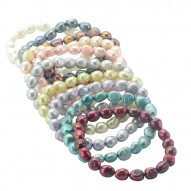 10 Piece Multi color Barough Pearl Bracelet Set