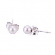 4mm Round Pearl Stud Earrings