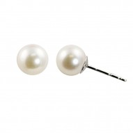 6mm Round Pearl Stud Earrings