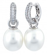 Pearl Hoops White Earrings