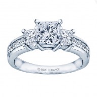 Rm1193 -14k White Gold Classic Engagement Ring