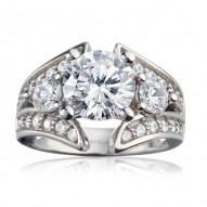 Rm920-14k White Gold Engagement Ring From Nostalgic Collection
