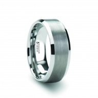 SHEFFIELD Beveled Tungsten Ring with Brushed Center - 4mm - 12mm