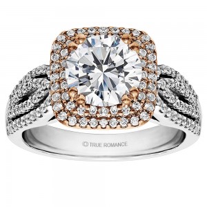 Round Cut Cushion Halo Diamond Engagement Ring