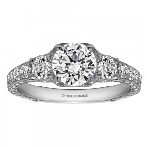 Round Cut Diamond Vintage Engagement Ring