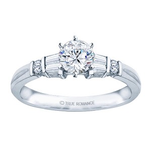 Me244-14k White Gold Classic Engagement Ring