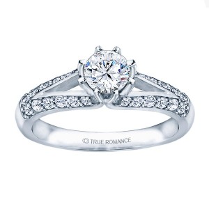 Me677 -14k White Gold Classic Engagement Ring