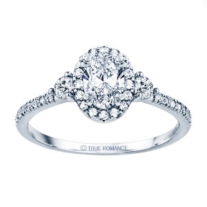 Rm1345v-14k White Gold Oval Cut Halo Diamond Engagement Ring