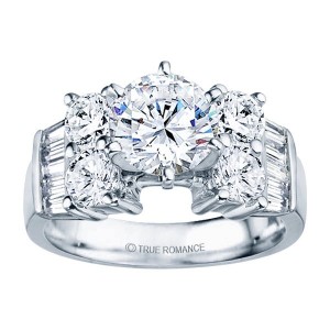 Rm387-14k White Gold Classic Engagement Ring